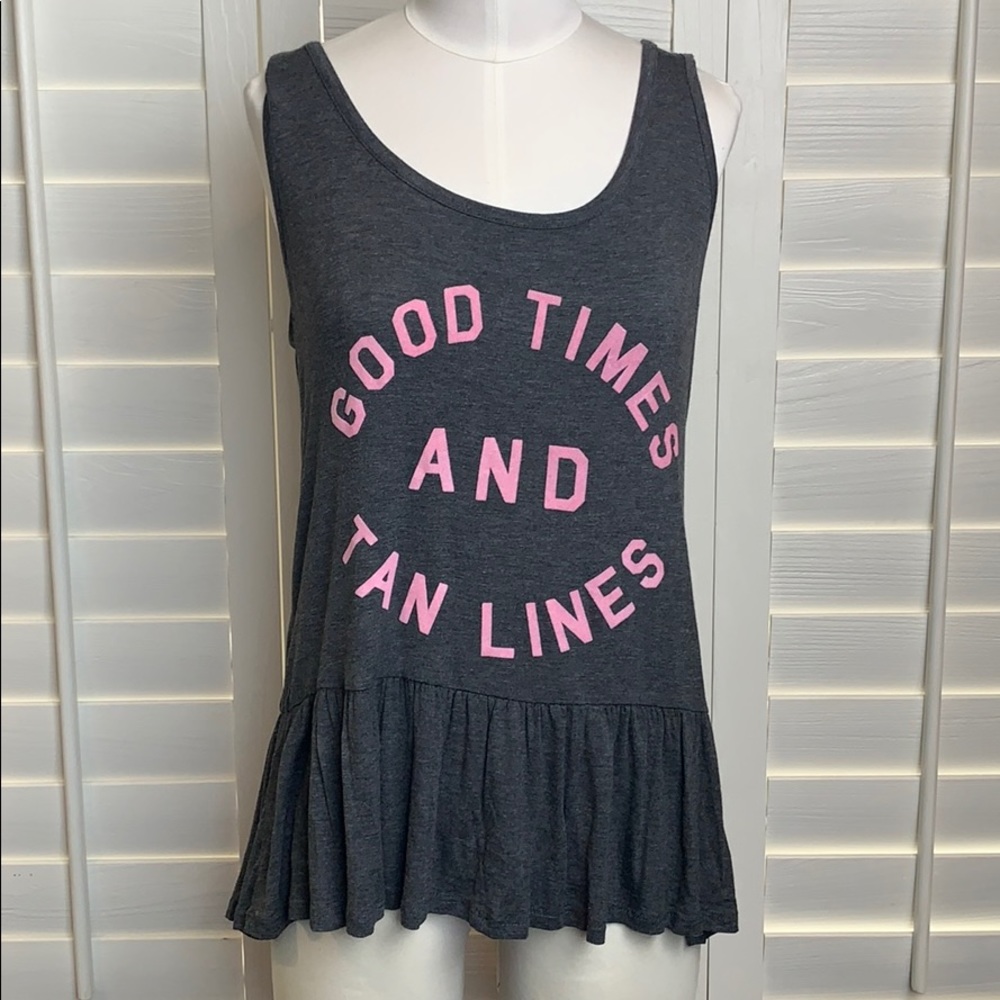 Zoe+Liv sleeveless  NWT Tank  pink & gray ruffle M